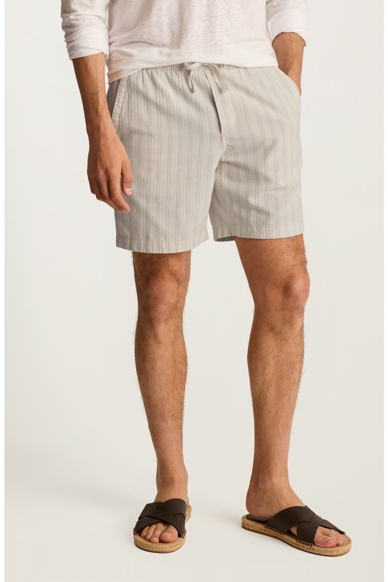 Nomad Stripe Drawstring Cotton & Linen Shorts, Main, color, CALEBSON STRIPE C19
