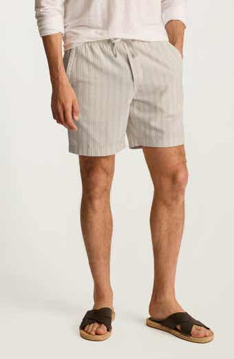 Nomad Stripe Drawstring Cotton & Linen Shorts