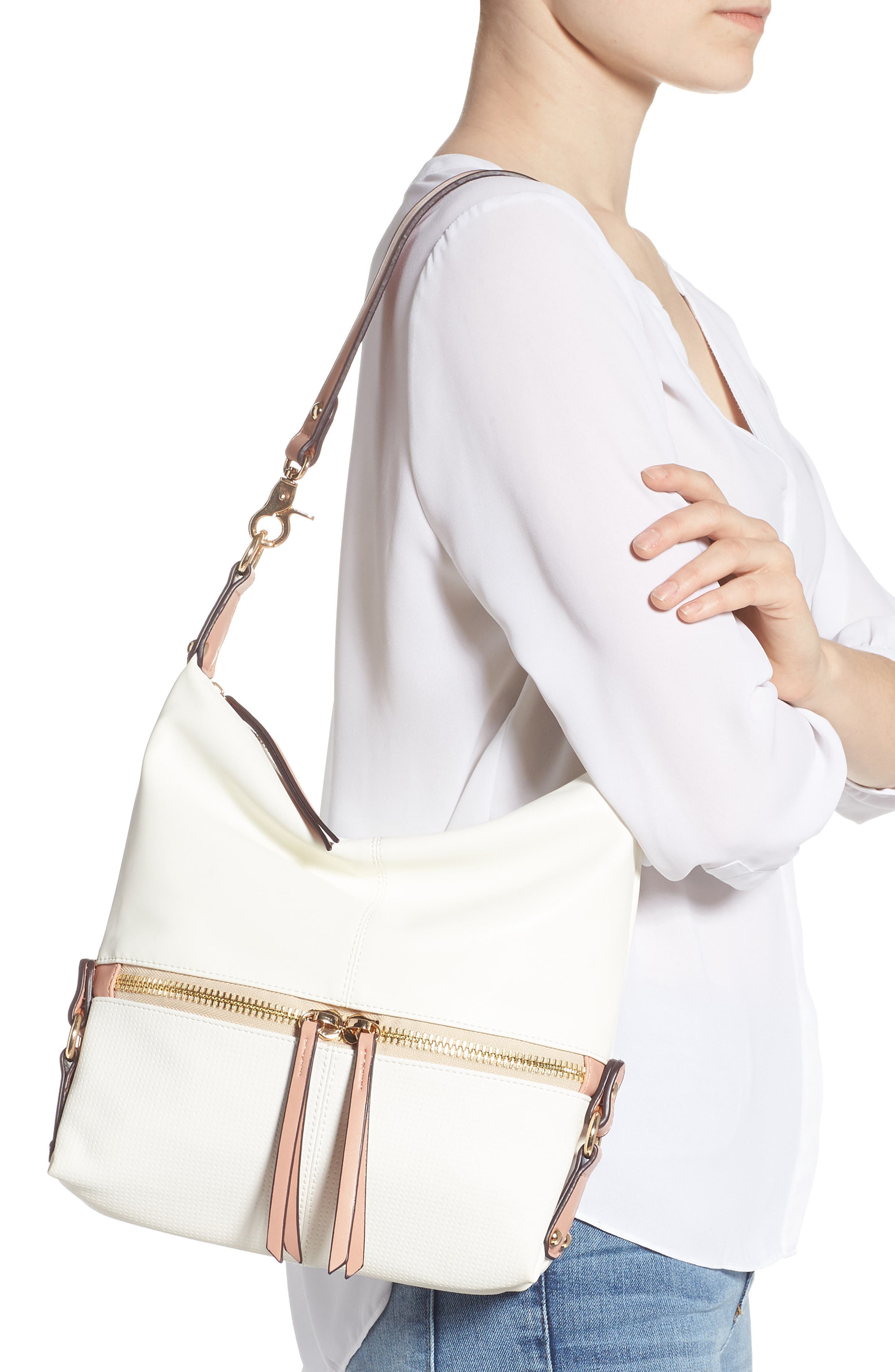 Sondra Roberts Faux Leather Hobo, Alternate, color, 