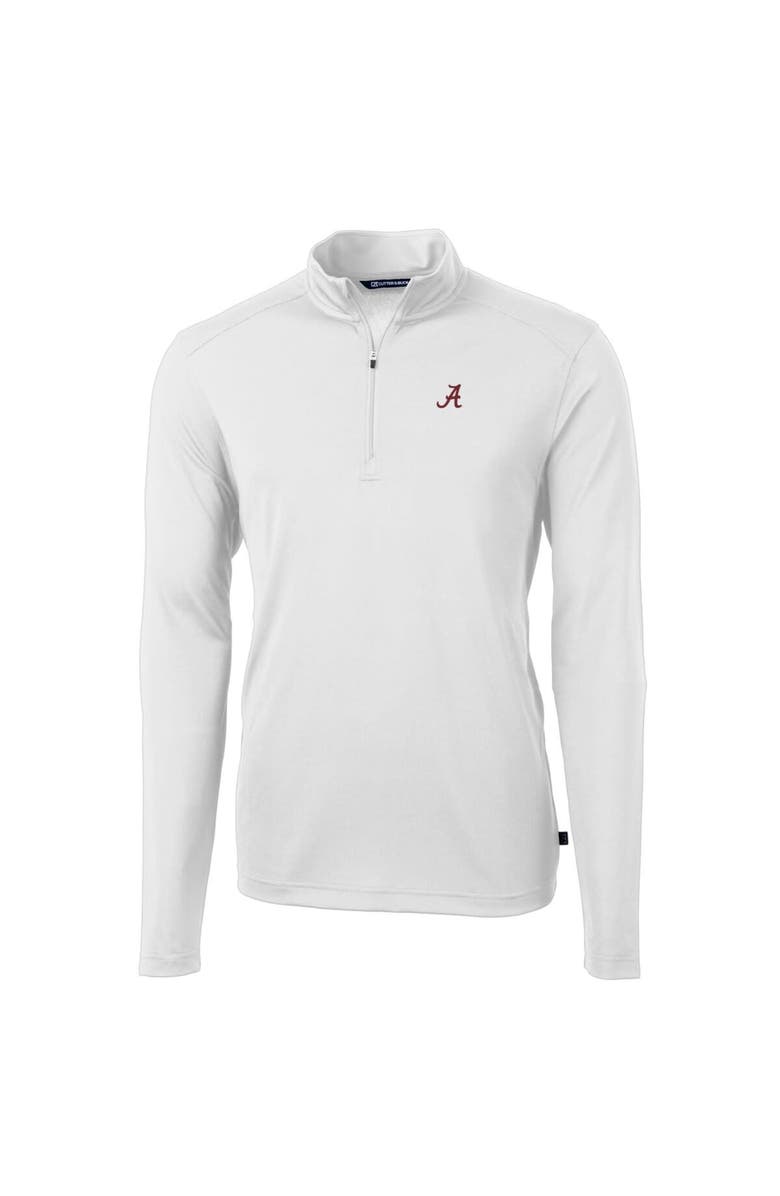 Cutter & Buck Men's Cutter & Buck White Alabama Crimson Tide Big & Tall Virtue Eco Pique Recycled Quarter-Zip Pullover Top, Alternate, color, 