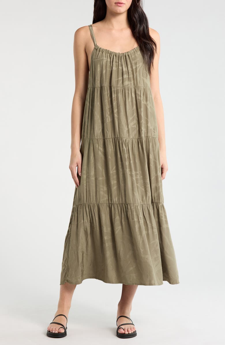 Splendid Maven Leaf Print Maxi Dress, Main, color, Soft Green