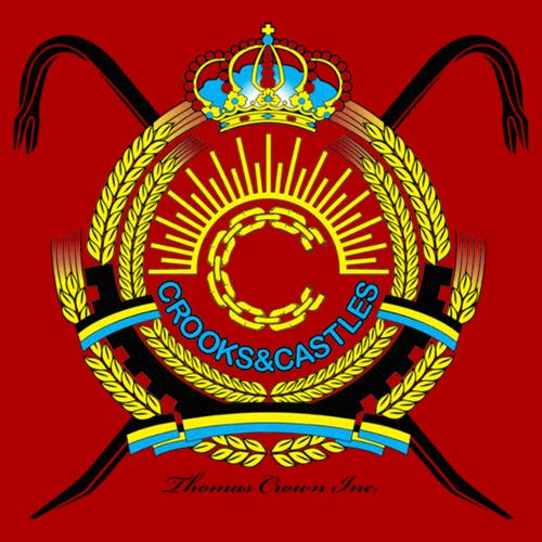 Crooks & Castles Thomas Crown Inc. Coat Of Arms  Graphic T-shirt In Red