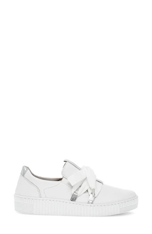 Gabor Bow Sneaker In White