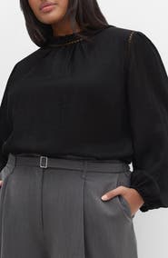 City Chic Lorelai Open Stitch Satin Top