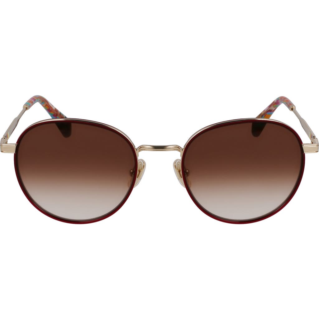 Paul Smith Mabley 53mm Gradient Round Sunglasses In 722 Gold/burgundy