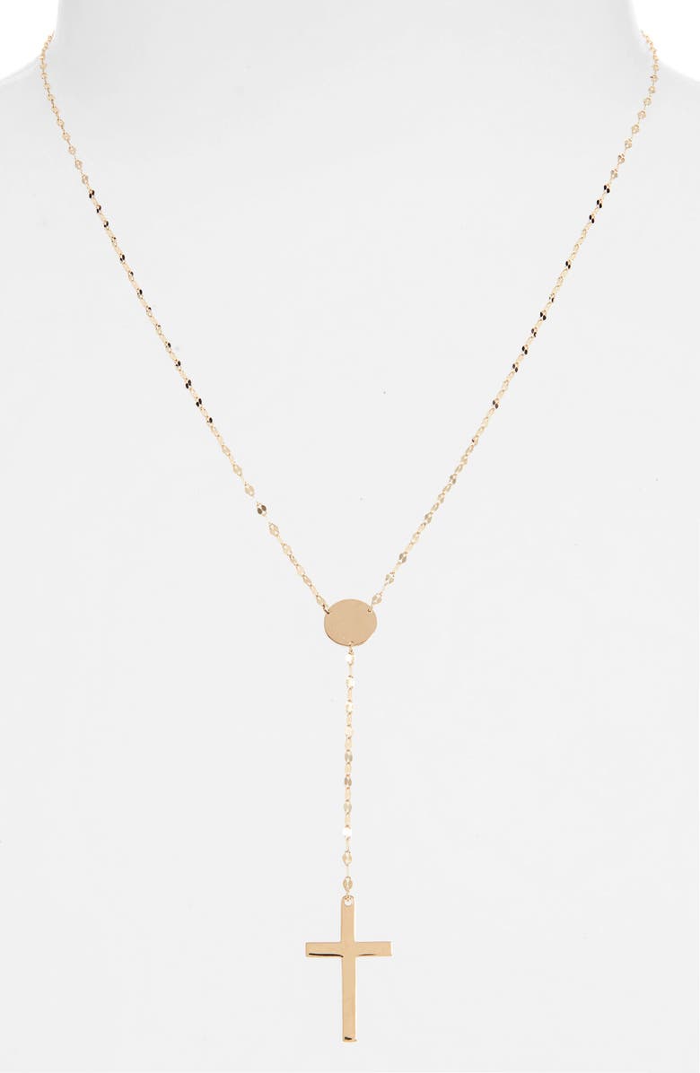 LANA 14K Gold Crossary Y-Necklace, Alternate, color, 