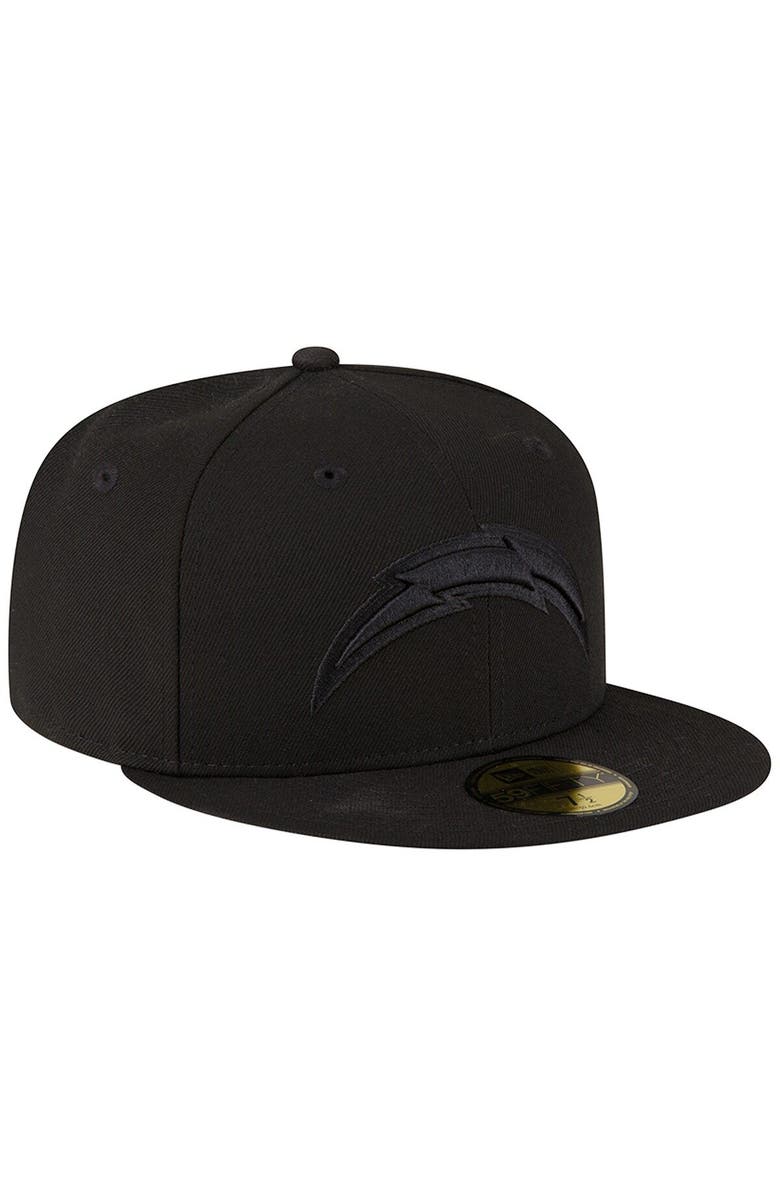 New Era Men's New Era Los Angeles Chargers Black on Black 59FIFTY Fitted Hat, Alternate, color,