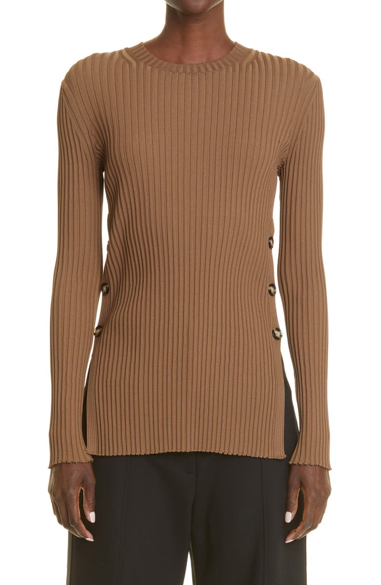 Proenza Schouler Side Button Rib Sweater, Main, color, 