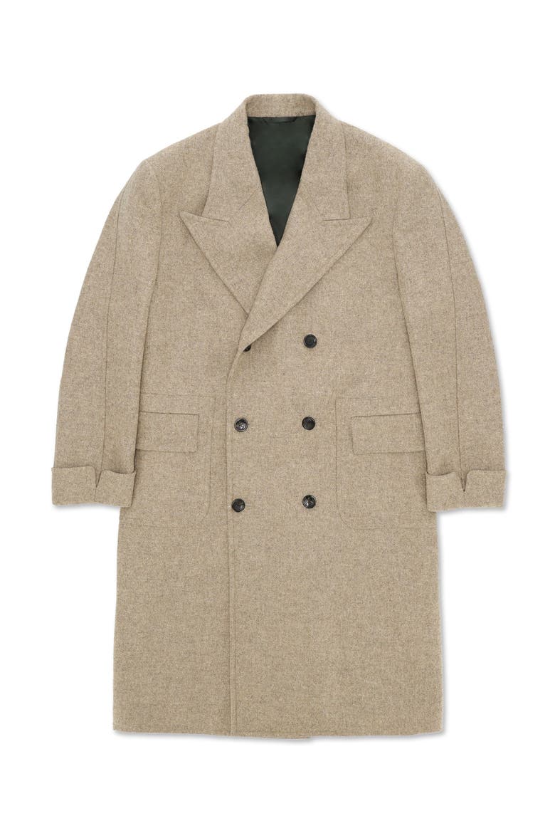 Bogart Breasted Herringbone Coat, Main, color, Beige