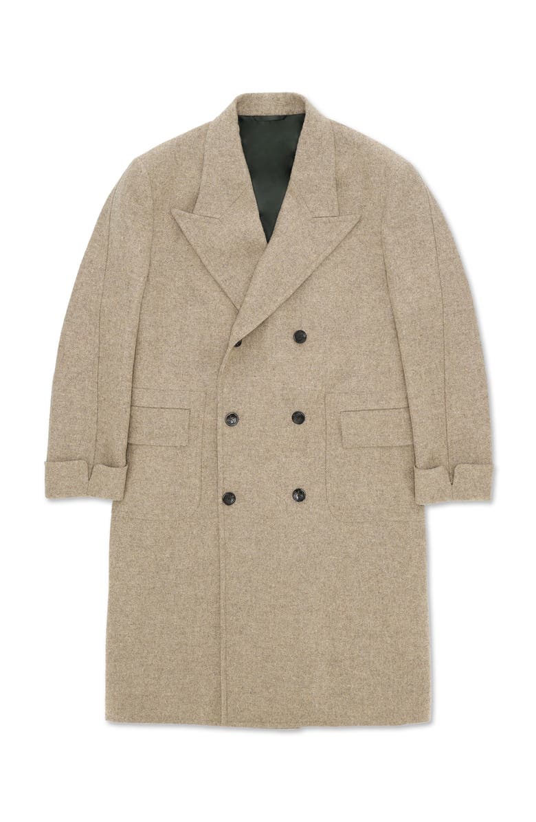 Fortela Bogart Breasted Herringbone Coat, Main, color, Beige