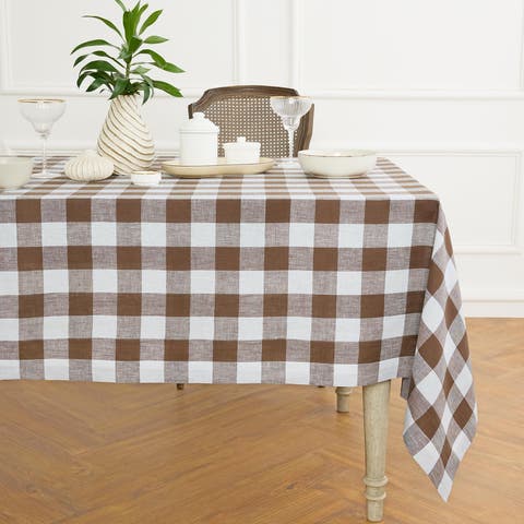 Linen Tablecloth - Buffalo Check