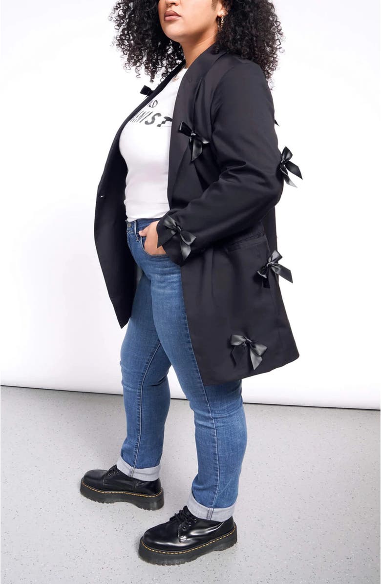 WILDFANG The Empower Bows Double Breasted Blazer, Alternate, color,