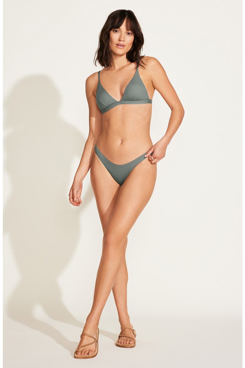 Moss Rib Bikini Top, Alternate, color, GREEN