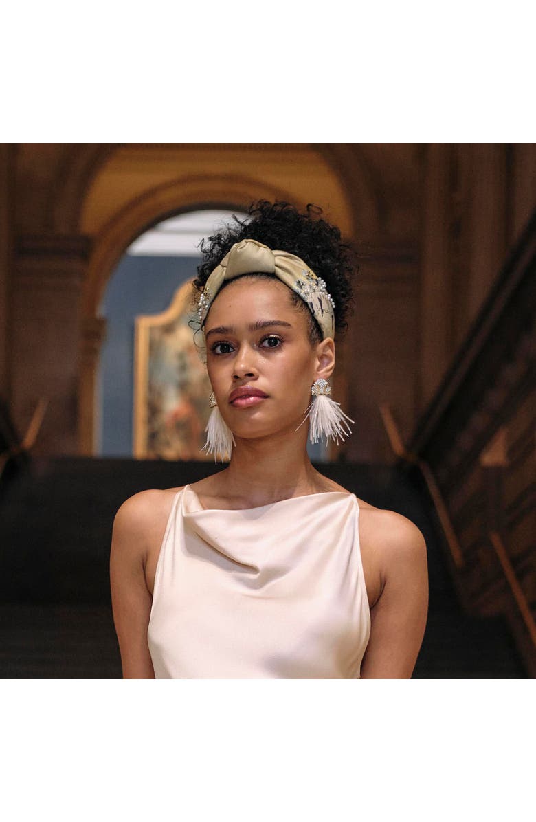 Lele Sadoughi The Met X Lele Toulouse Mlle Feather Earring, Alternate, color, Mademoiselle Eglantine 960