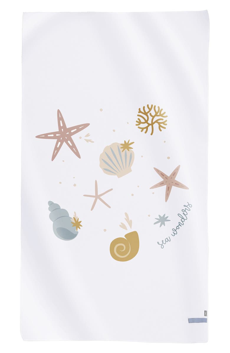 KALENCOM Microfiber Beach Towel, Main, color, White - Sea Wonders