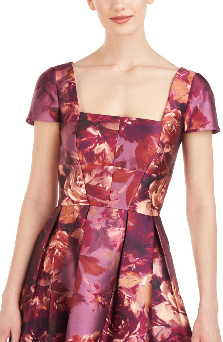 Kay Unger Tierney Floral Midi Dress, Alternate, color, 