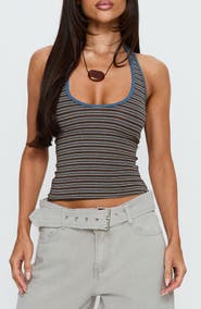 Princess Polly Sugar Talking Striped Halter Top