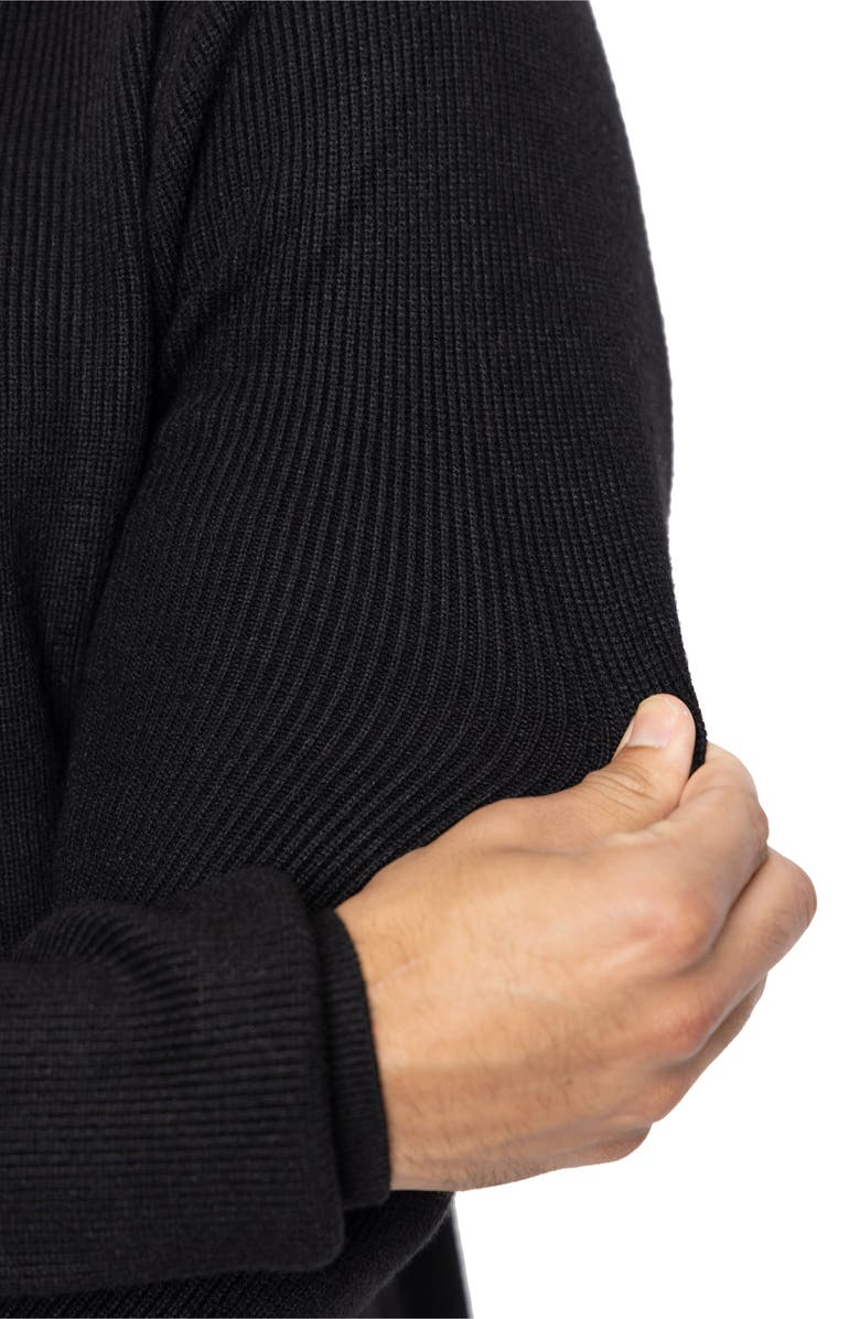 Spring + Mercer Ribbed Crewneck Sweater, Alternate, color, Black
