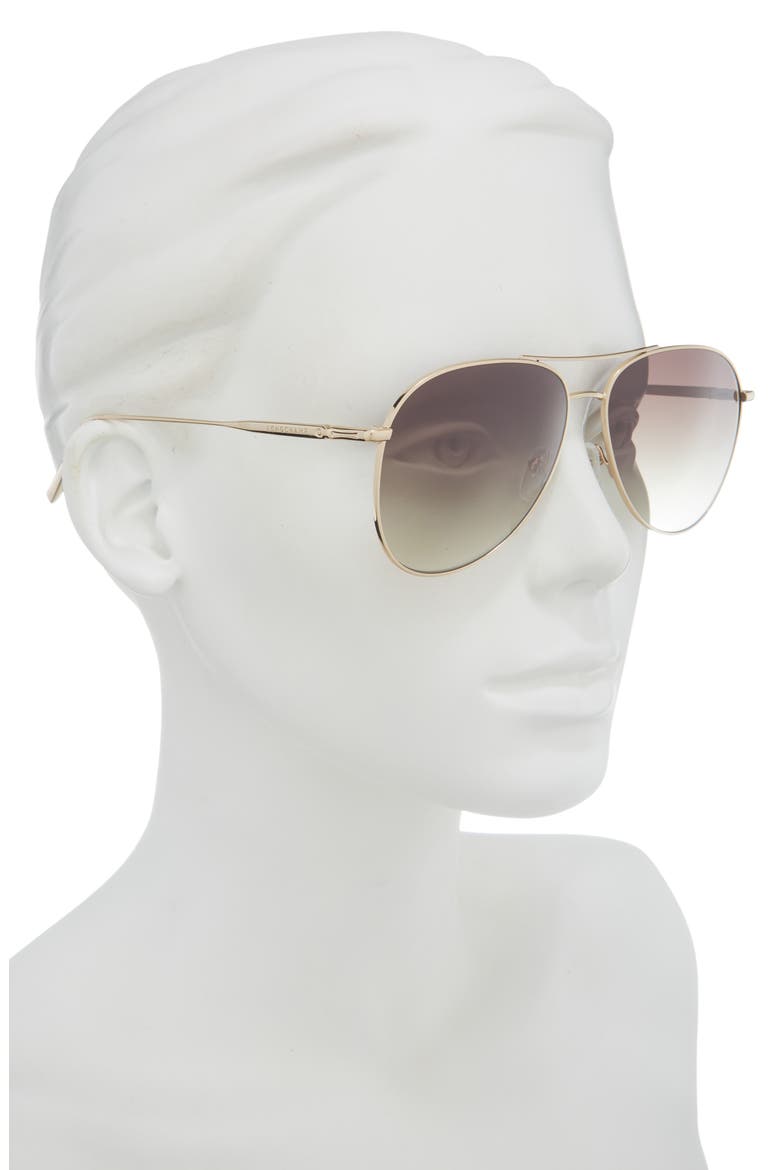 59mm Classic Aviator Gradient Sunglasses, Alternate, color, GOLD/ KHAKI