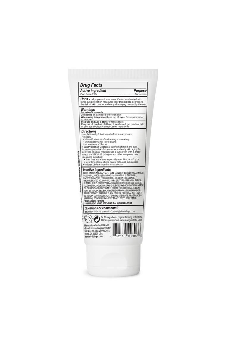 Turmeric Broad Spectrum 100% Natural Mineral Sunscreen SPF 30, Alternate, color, White