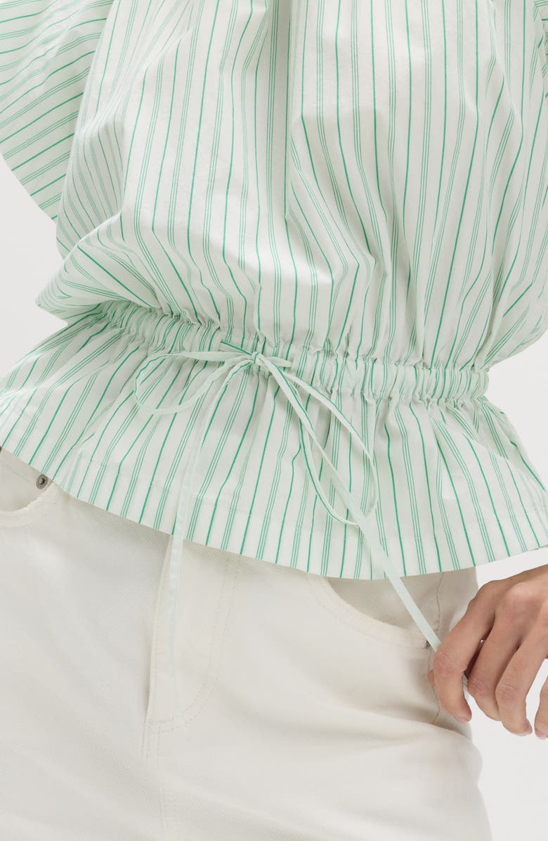 M&S Variegated Stripe Cotton Top, Alternate, color, Green/ Multi
