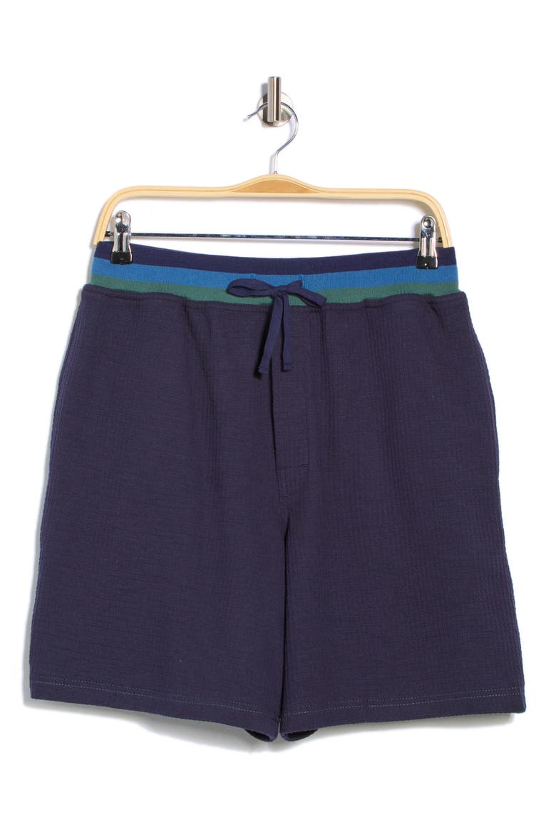 Waffle Knit Lounge Shorts, Alternate, color, NAVY