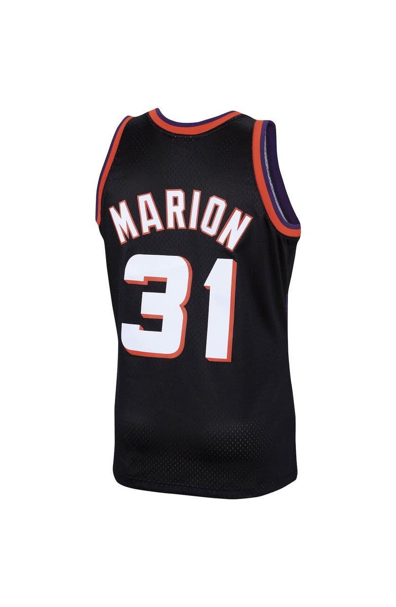 Mitchell & Ness Men's Mitchell & Ness Shawn Marion Black Phoenix Suns 1999/00 Hardwood Classics Swingman Jersey, Alternate, color, 
