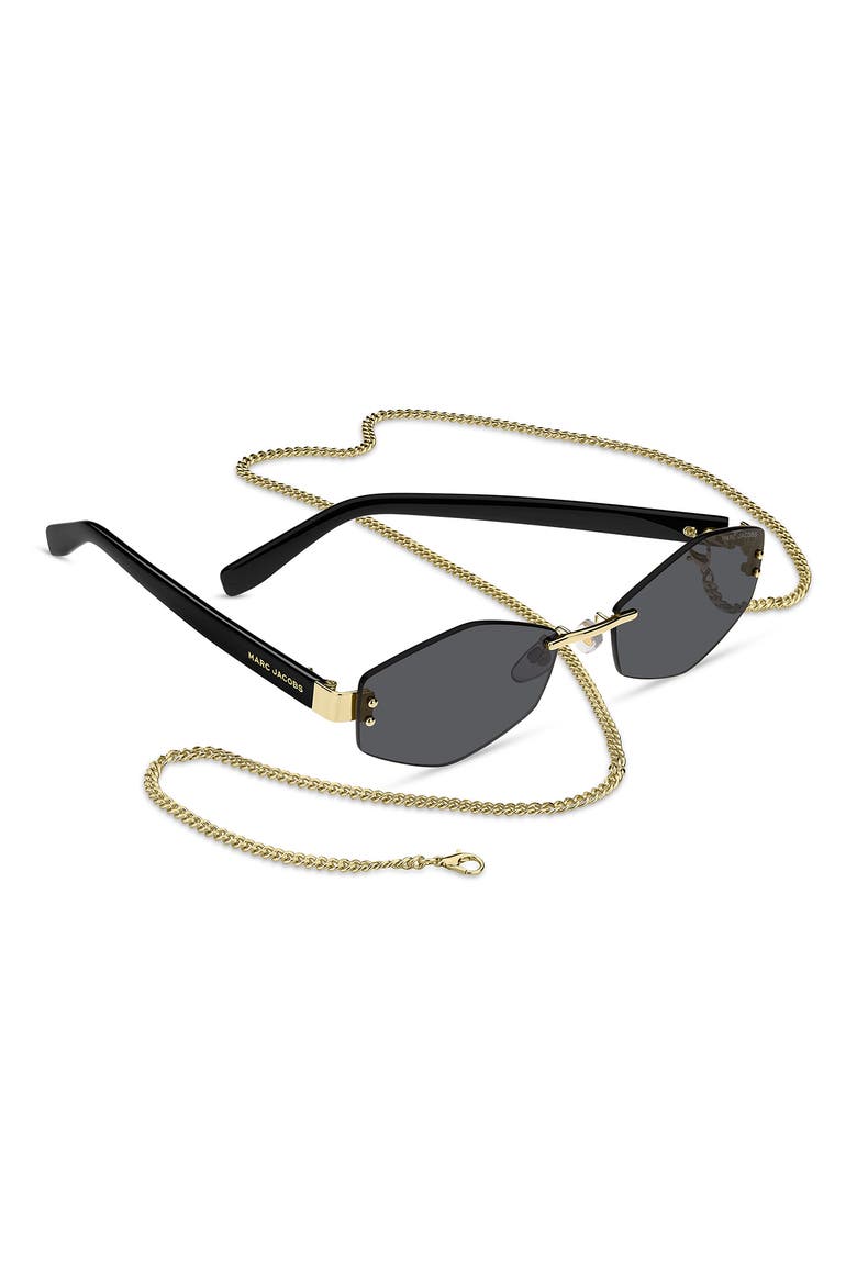 57mm Geometric Sunglasses with Chain (Women) | Nordstrom display picture 2