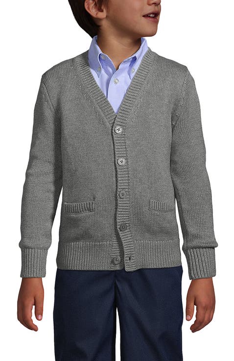 School Uniform Boys Cotton Modal Button Front Cardigan Sweater