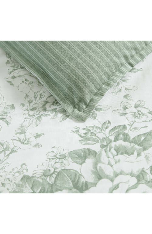 Laura Ashley 3-piece Comforter & Sham Quilt Set In Mist Green