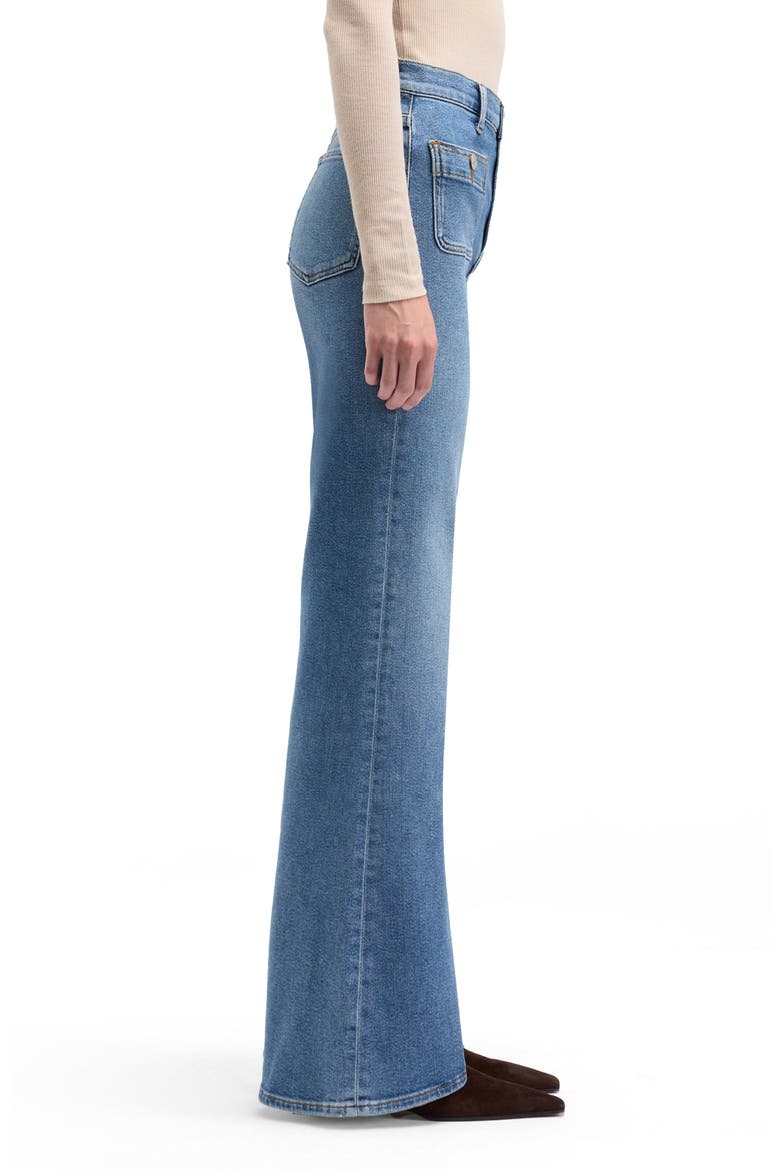 Modern Dojo Tailorless High Waist Flare Jeans, Alternate, color, OCEANSTONE