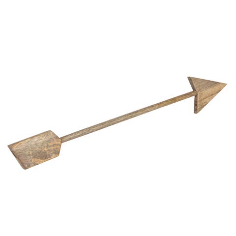20 Inches Carved Mango Wood Arrow Wall Décor