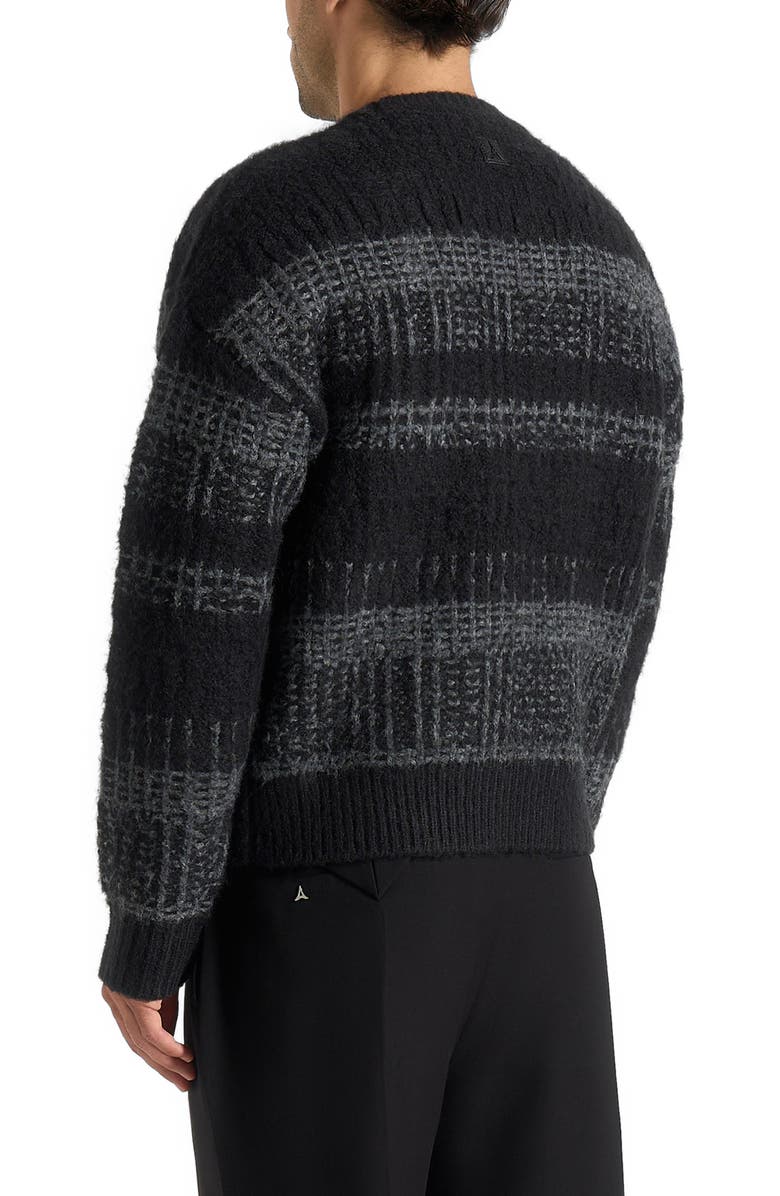 Manière De Voir Ayden Check Wool Knit Jumper, Alternate, color, Black/Grey