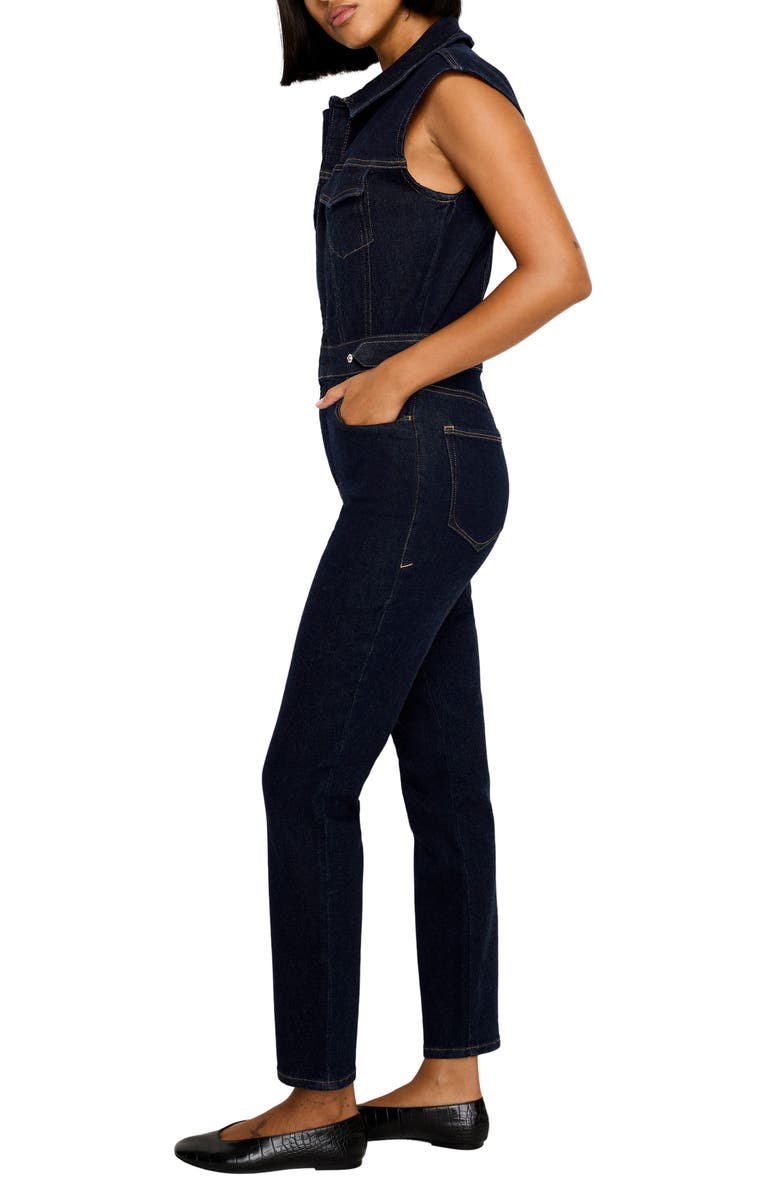 Good American Denim Trucker Jumpsuit, Alternate, color,