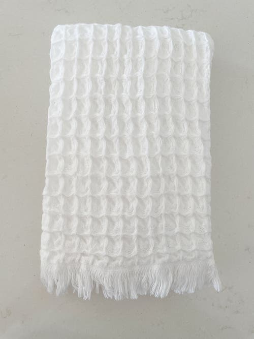 Anaya Turkish Cotton Waffle Hand Towel In Soft Grey