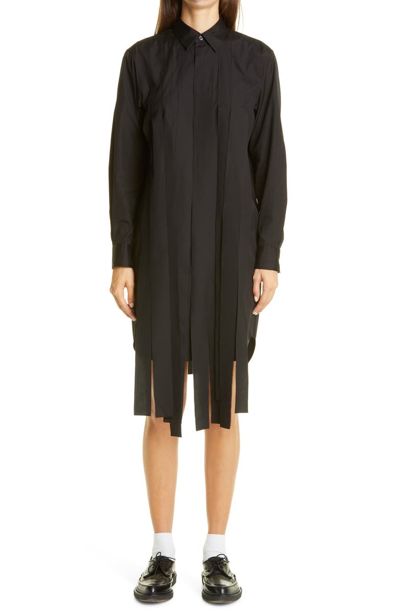 Comme des Garçons Streamer Long Sleeve Cotton Shirtdress, Main, color, 
