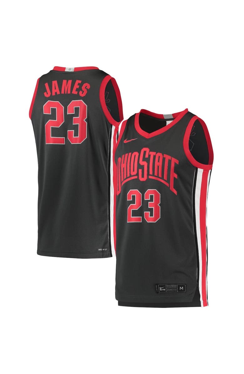 Nike Men's Nike LeBron James Charcoal Ohio State Buckeyes Limited Basketball Jersey, Alternate, color, 