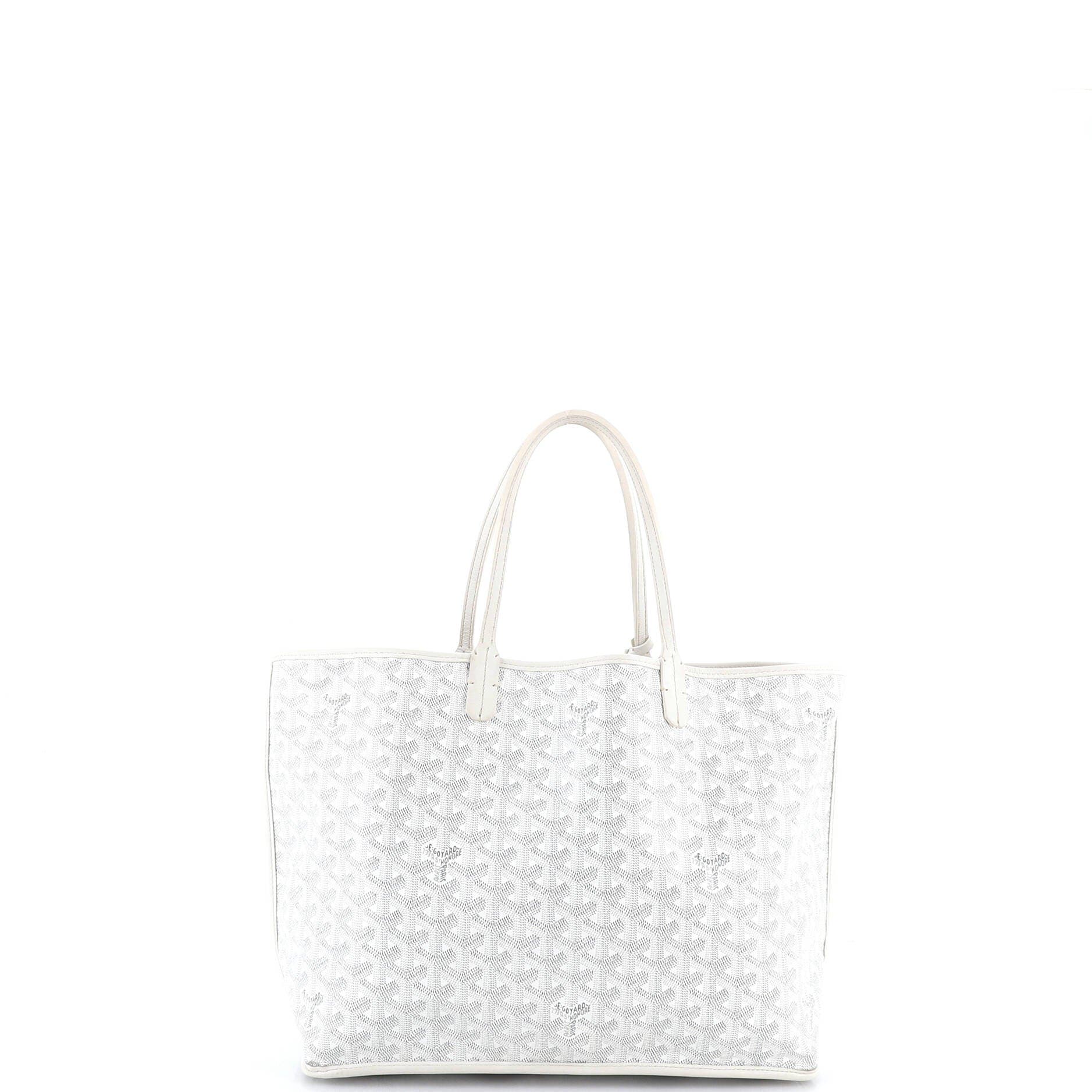 Pre-Owned Goyard Anjou Reversible Tote Coated Canvas PM, Alternate, color, White