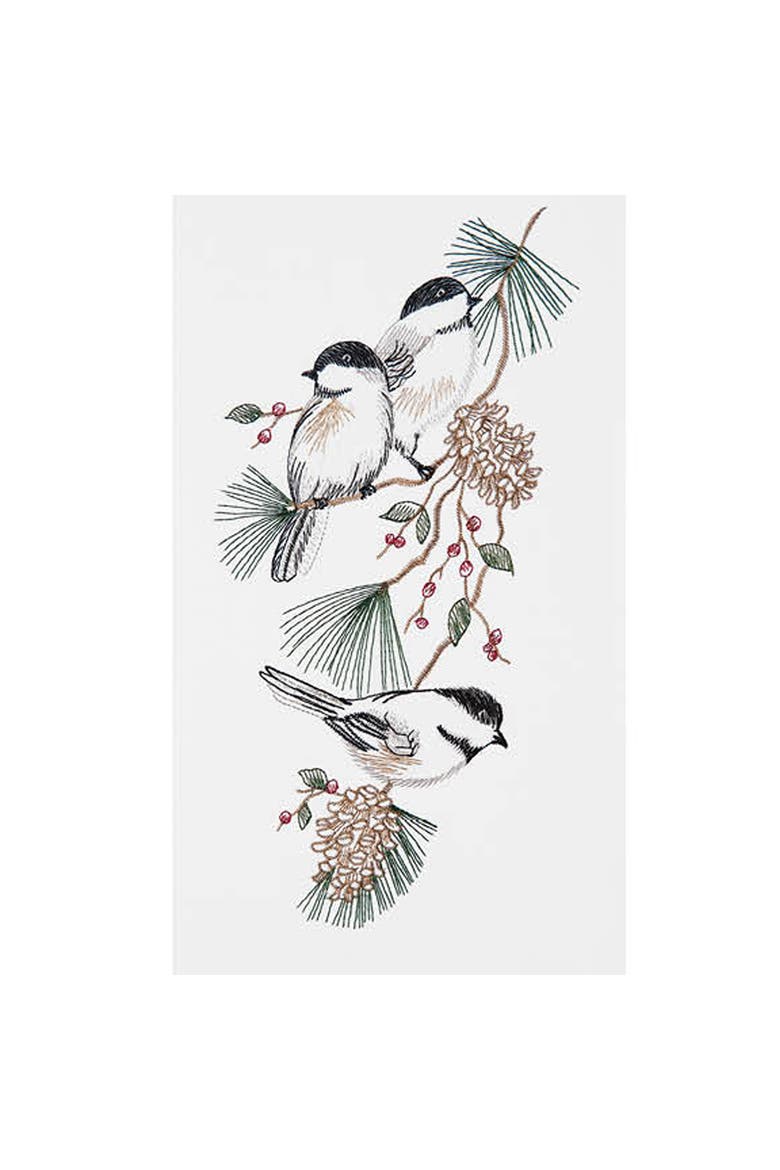 Chickadees Cotton Flour Sack Kitchen Towel Set of 2, Alternate, color, White