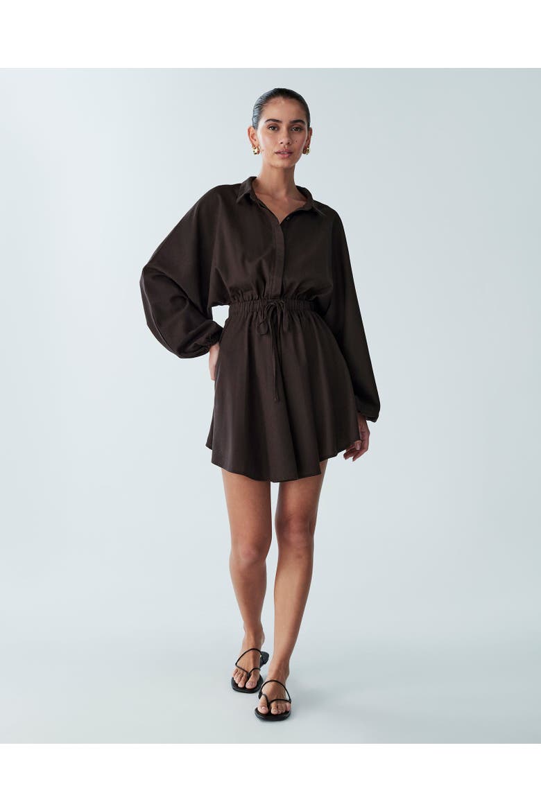 Shauna Mini Dress, Alternate, color, Chocolate
