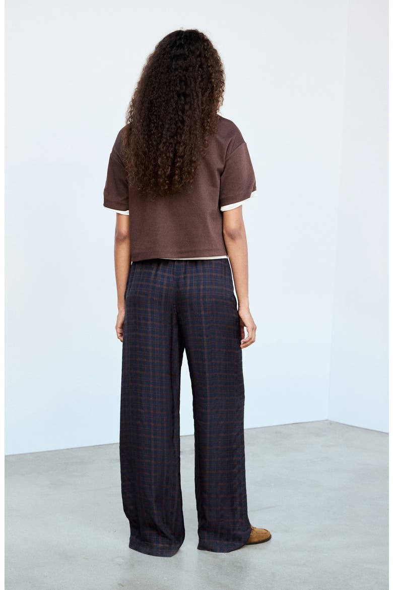 Dara Plaid Straight Leg Trousers, Alternate, color, BLUE