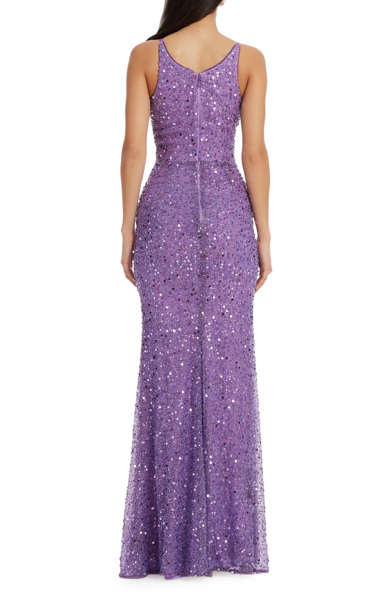 Dress the Population Iris Sequin Mermaid Gown, Alternate, color, Lavender Multi