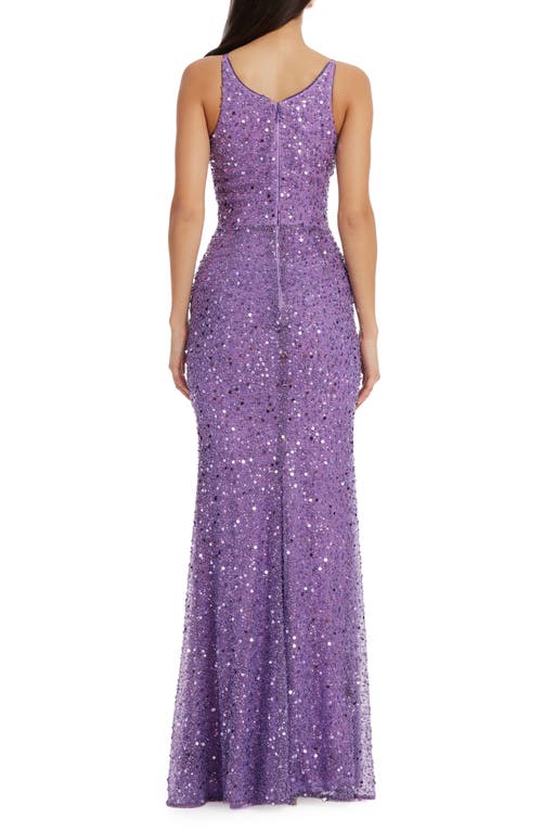 Dress The Population Iris Sequin Mermaid Gown In Lavender Multi