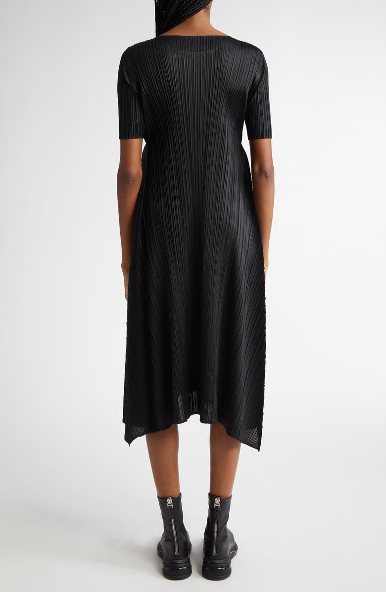 Pleats Please Issey Miyake Efficient Square Pleated Short Sleeve A-Line Dress, Alternate, color, 