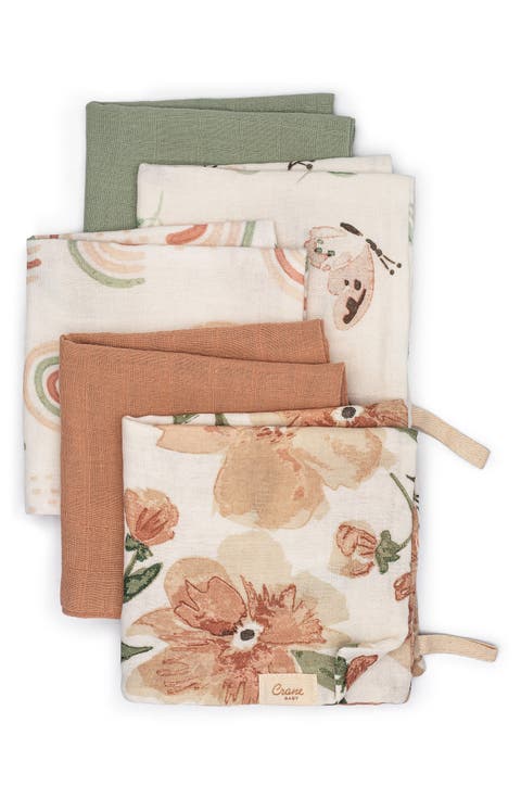 Parker 5-Pack Assorted Cotton Muslin Washcloths