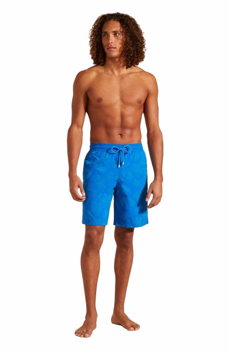 Vilebrequin Men's Vendôme Turtles Long Swim Trunks, Main, color,