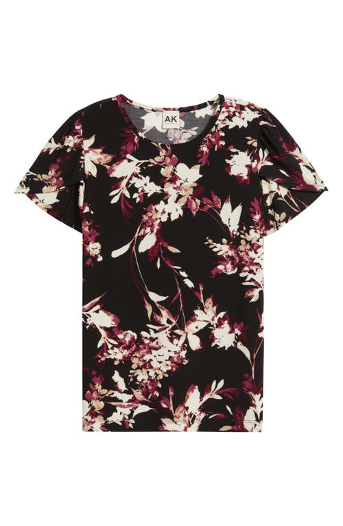 Ak Anne Klein Floral Tulip Sleeve Top
