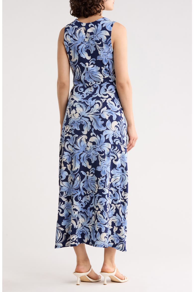 Sleeveless Cowl Neck Midi Dress, Alternate, color, BLUE/ NAVY