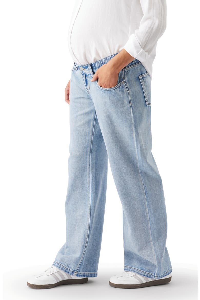 Billie Elastic Wide Leg Maternity Jeans, Alternate, color, Light Wash