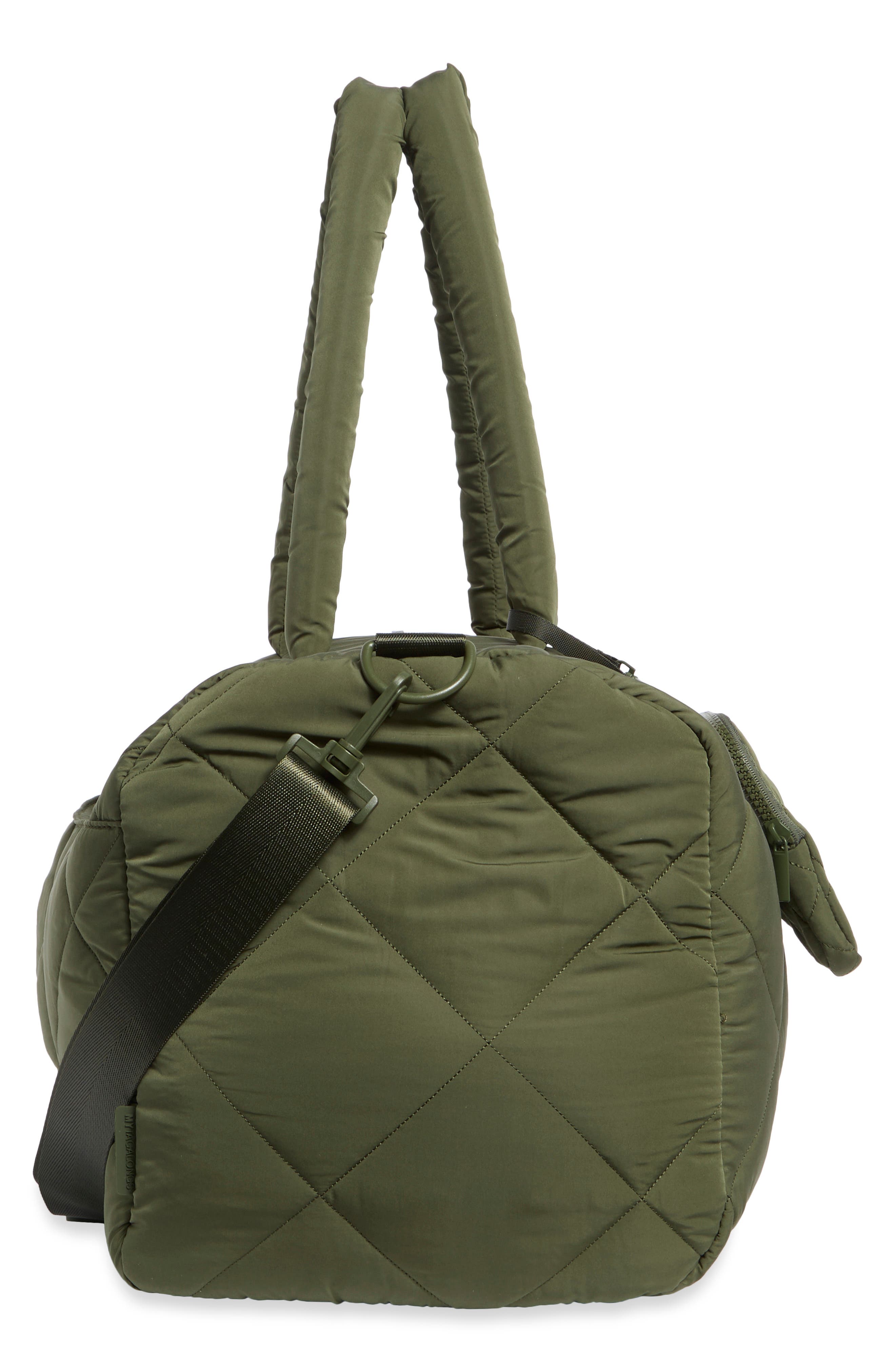 Diamond Quilt Duffle Bag, Alternate, color, HUNTER